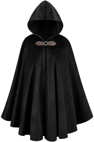 Halloween Costume for Men Women Medieval Wizard Cloak with Hood Renaissance Hooded Capes Witch for Cosplay in Kuwait