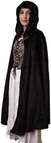 Halloween Costume for Men Women Medieval Wizard Cloak with Hood Renaissance Hooded Capes Witch for Cosplay in Kuwait