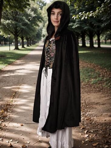 Halloween Costume for Men Women Medieval Wizard Cloak with Hood Renaissance Hooded Capes Witch for Cosplay in Kuwait