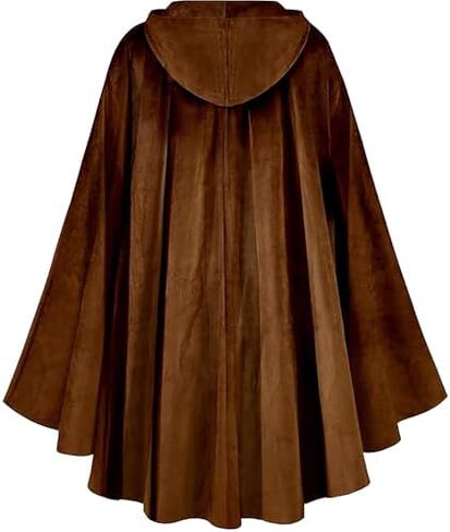 Halloween Costume for Men Women Medieval Wizard Cloak with Hood Renaissance Hooded Capes Witch for Cosplay in Kuwait
