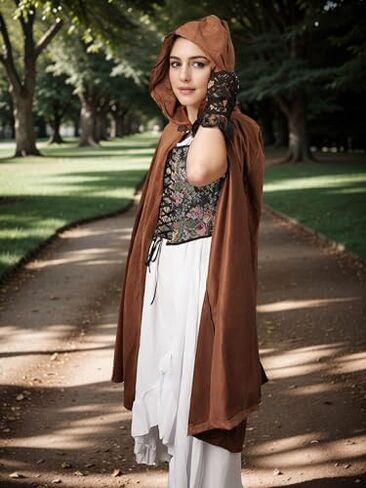Halloween Costume for Men Women Medieval Wizard Cloak with Hood Renaissance Hooded Capes Witch for Cosplay in Kuwait
