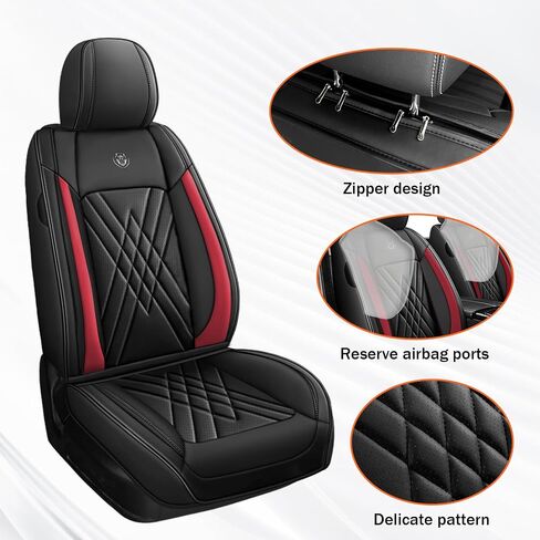 Car Seat Covers Compatible with Jeep Liberty 2002-2012 Durable Waterproof Automotive Seat Covers Stretchable Fabric Material,Airbag Compatibility,Premium Nappa Leather(Black Blue,Full Set with Pillow) in Kuwait