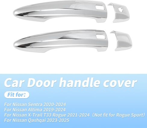 Motoforti Door Handle Cover Protector لـ Nissan Altima 2019-2024 لنيسان Sentra 2020-2024 لـ Nissan Qashqai 2023-2025 غطاء مقبض الباب الخارجي مع Chrome Smart Bearhole Chrome in Kuwait