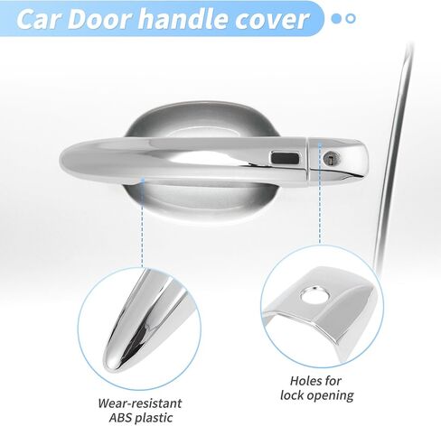 Motoforti Door Handle Cover Protector لـ Nissan Altima 2019-2024 لنيسان Sentra 2020-2024 لـ Nissan Qashqai 2023-2025 غطاء مقبض الباب الخارجي مع Chrome Smart Bearhole Chrome in Kuwait