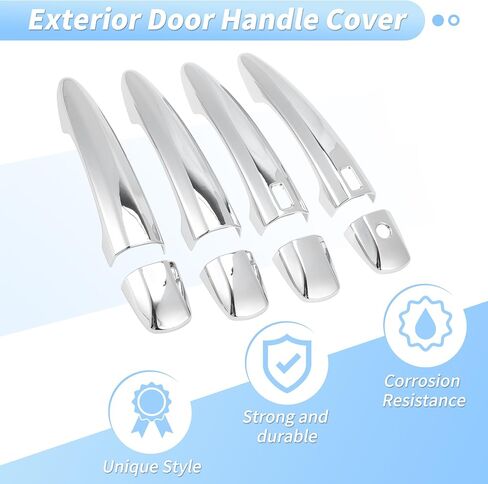 Motoforti Door Handle Cover Protector لـ Nissan Altima 2019-2024 لنيسان Sentra 2020-2024 لـ Nissan Qashqai 2023-2025 غطاء مقبض الباب الخارجي مع Chrome Smart Bearhole Chrome in Kuwait