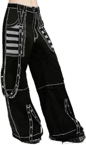 نساء emo goth سراويل فضفاضة السراويل الهيب هوب جينز y2k punk مشهد عالي الخصر سراويل الساق واسعة in Saudi Arabia