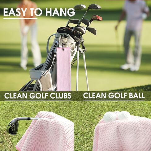 TOUNER Golf Embroidered Golf Towels for Golf Bags with Clip, Funny Pink Golf Towel Gifts for Golf Fan Wife Daughter Women Aunt, Golf Accessories for Women Her, Retirement Thank You Birthday Gifts in Kuwait