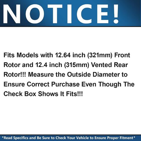Detroit Axle - مجموعة الفرامل لشيفروليه Impala Malibu Buick Lacrosse Regal Praking Discor دوارات الفرامل ومنصات الفرامل الخزفية: 12.64 "بوصة الأمامية و 12.4 بوصة الدوارات الخلفية in Saudi Arabia