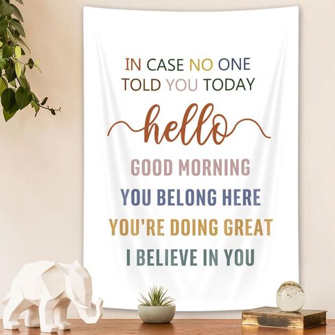 Growth Mindset Tapestry Therapy Office Decor Classroom Educational Motivational Banner Counselor Psychologist Wall Decor Calming Corner Challenging Negative Thoughts Affirmation Positivity Art 30X40IN in Kuwait