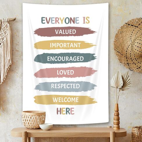 Growth Mindset Tapestry Therapy Office Decor Classroom Educational Motivational Banner Counselor Psychologist Wall Decor Calming Corner Challenging Negative Thoughts Affirmation Positivity Art 30X40IN in Kuwait