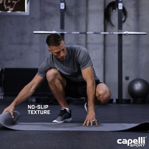 Capelli Sport Yoga Mat Non Slip, All Purpose PVC Fitness and Workout Mat with Wave Pattern, Blue, 6 mm in Kuwait