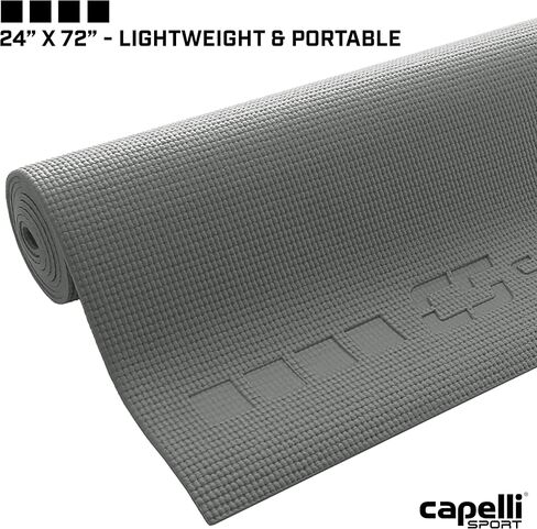 Capelli Sport Yoga Mat Non Slip, All Purpose PVC Fitness and Workout Mat with Wave Pattern, Blue, 6 mm in Kuwait