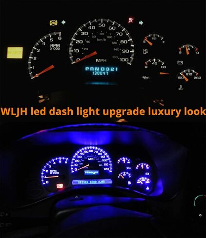 WLJH Super Bright Ice Blue Instrument Cluster لوحة مقياس لمصابيح الإضاءة الخلفية الكاملة مجموعات مصابيح LED لعام 1999-2003 Acura TL ، حزمة 32 in Kuwait