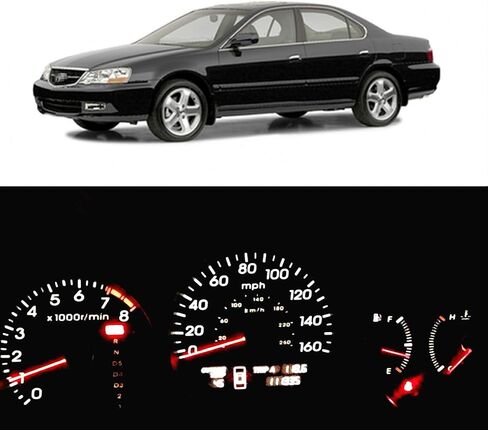 WLJH Super Bright Ice Blue Instrument Cluster لوحة مقياس لمصابيح الإضاءة الخلفية الكاملة مجموعات مصابيح LED لعام 1999-2003 Acura TL ، حزمة 32 in Kuwait