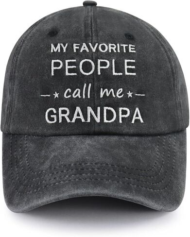 My Favorite People Call Me Grandpa Hats for Men, Funny Adjustable Cotton Embroidered Baseball Cap in Saudi Arabia