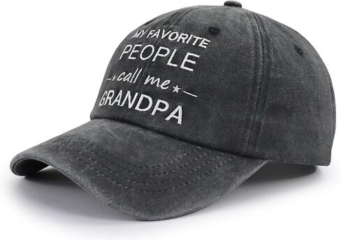 My Favorite People Call Me Grandpa Hats for Men, Funny Adjustable Cotton Embroidered Baseball Cap in Saudi Arabia