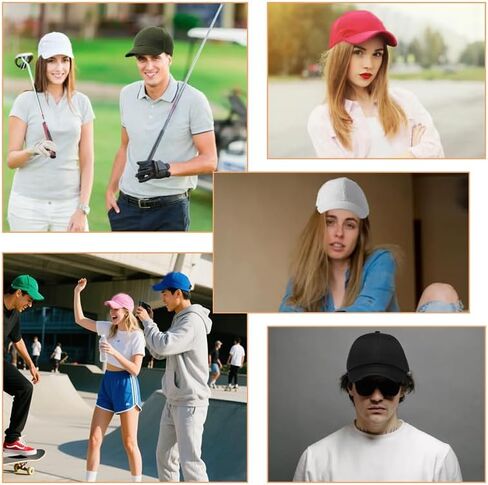 6 Pack Unisex Adjustable Baseball Caps, Mixed Solid Colors, Plain Blank Design for Men & Women in Saudi Arabia
