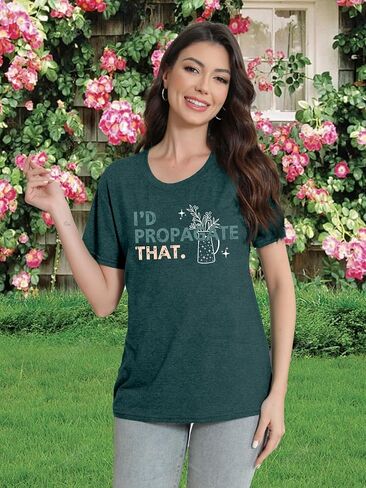 Plant Shirts for Women I’d Propagate That Letter Print T Shirt Funny Garden Lover Tee Tops in Kuwait