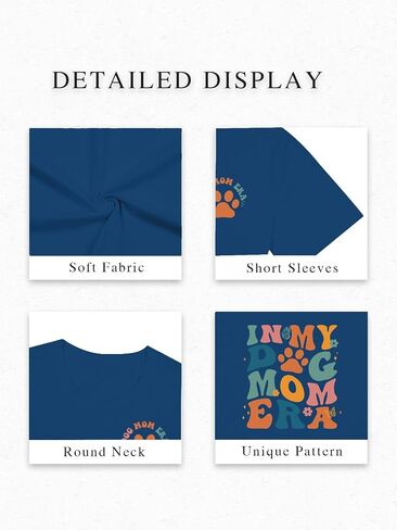 Dog Mom Gifts for Women Oversize Dog Mom Shirt Cute Animal Lovers Graphic Print Tops in Saudi Arabia