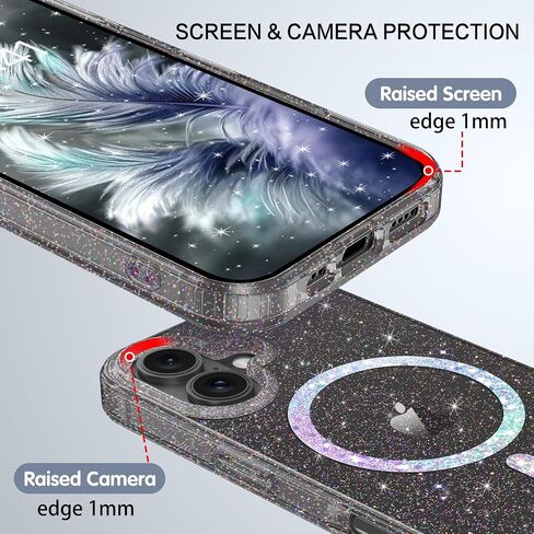 حافظة BENTOBEN مغناطيسية لهاتف iPhone 16 Plus، حافظة هاتف لامعة كريستالية شفافة [متوافقة مع MagSafe] غطاء واقي مضاد للصدمات لطيف للنساء والفتيات لهاتف iPhone 16 Plus 6.7 بوصة، لمعان شفاف in Saudi Arabia