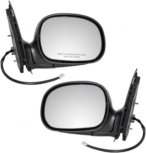 Brock Replacement Driver and Passenger Side Chrome Power Mirrors Manual Foldaway without Heat or Signal with Adapter Compatible with 1997-2003 F-150/2004 F-150 Heritage/ 1997-1999 F-250 Light Duty in Saudi Arabia