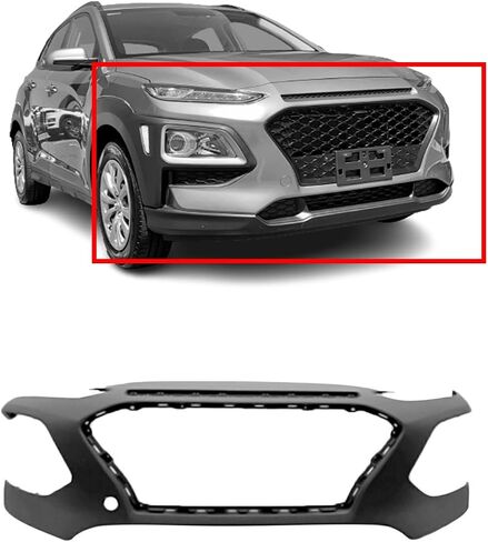 FitParts Compatible With Front Upper Bumper Cover 2018 2019 2020 Hyundai Kona SE SEL Limited Essential Ultimate Sport 18 19 20. New, Primed and Ready for Paint. With Fog Light Holes. in Saudi Arabia