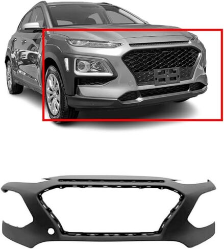 FitParts Compatible With Front Upper Bumper Cover 2018 2019 2020 Hyundai Kona SE SEL Limited Essential Ultimate Sport 18 19 20. New, Primed and Ready for Paint. With Fog Light Holes. in Saudi Arabia