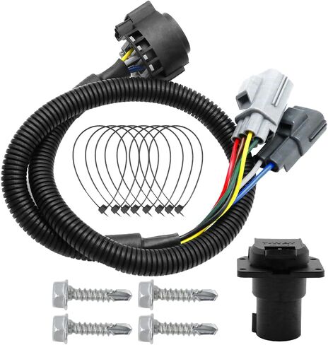 56443 من جانب السيارة مخصصة RV Blade 7-Pin Trailer Harness ، وتسخير الأسلاك مقطورة من 7 أسنان ، بديل لـ F Series 250 F Series 350 F Series 450 F Series 550 و F Series 650 Super Duty in Saudi Arabia