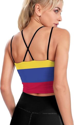 Dominica Flag Sports Bras for Women Padded Gym Workout Short Crop Top Yoga Tank Top 2XL in Saudi Arabia
