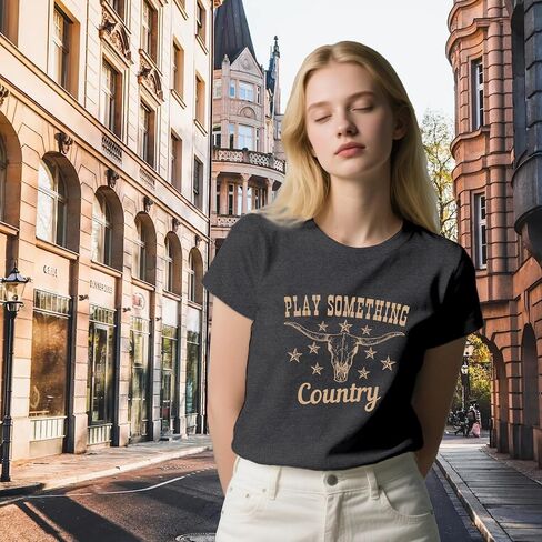 Country Music Shirts for Women Western Cowgirl Tshirts Country Concert Crew Tee in Saudi Arabia