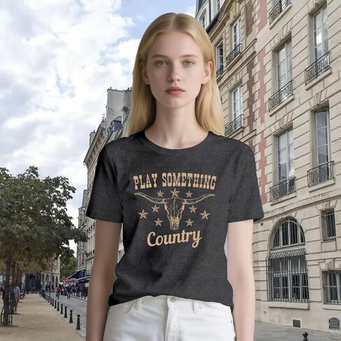 Country Music Shirts for Women Western Cowgirl Tshirts Country Concert Crew Tee in Saudi Arabia
