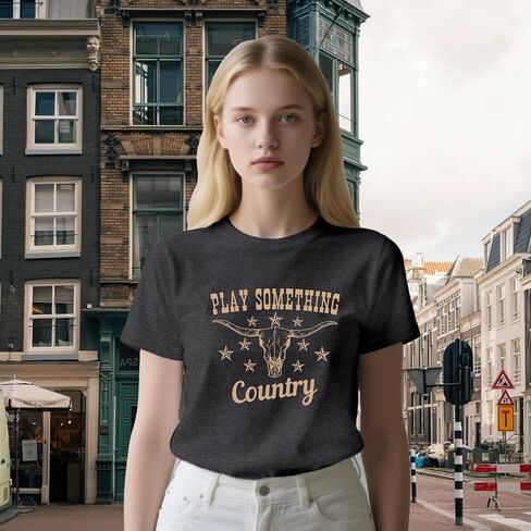 Country Music Shirts for Women Western Cowgirl Tshirts Country Concert Crew Tee in Saudi Arabia
