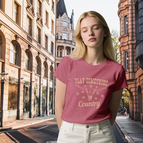 Country Music Shirts for Women Western Cowgirl Tshirts Country Concert Crew Tee in Saudi Arabia