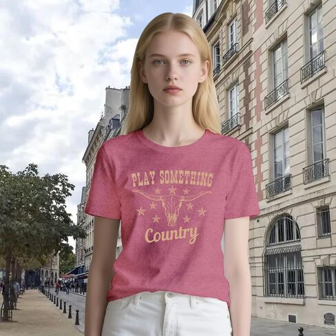 Country Music Shirts for Women Western Cowgirl Tshirts Country Concert Crew Tee in Saudi Arabia