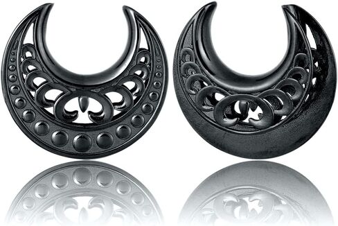 LADEMAYH 2 PCS OVAL مع مقابس الأذن قذيفة اللؤلؤ أنفاق الجسم مثقوبات الجسم الأساسي للنساء - الفولاذ المقاوم للصدأ 316L شماعات مثقوبة لأقراط تمتد earlobe 14mm = 9/16 " in Saudi Arabia