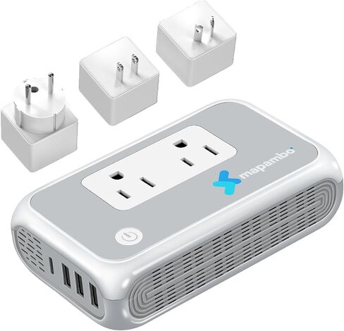 Mapambo Upgraded 300Watts 220V to 110V Converter for European Travel, 220 to 110 Voltage Converter US to Europe for Curling Iron Hair Straightener, European Travel Plug Adapter (230 Watts) in Saudi Arabia