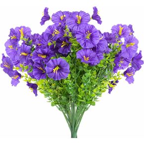 زهور Szjias الاصطناعية للهواء في الهواء الطلق زهور الحرير الزهور في الهواء الطلق للنباتات الاصطناعية والزهور للديكور (4 ، الأرجواني) in Kuwait