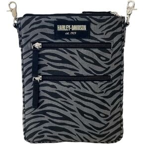 Harley-Davidson Women's Zebra Print Cotton Canvas Crossbody/Clip Bag Purse in Saudi Arabia