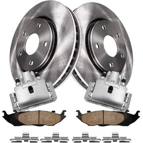 Detroit Axle - REAR Brake Kit for 2005-18 Dodge Ram 1500 04-09 Durango 07-09 Chrysler Aspen Disc Brake Rotors Brake Calipers Ceramic Brakes Pads 2007 2008 2009 Replacement: 13.86" inch Rotor in Saudi Arabia