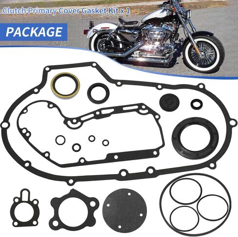 Clutch Primary Cover Gasket Kit Compatible with Sportster 1200 XLH1200 XL1200 1989-2003 OEM# 34955-89 25263-90FM in Saudi Arabia