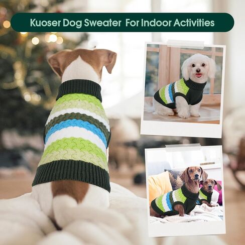 Kuoser Dog Sweater, Dog Sweaters for Medium Dogs Girl Boy, Classic Pet Knitted Sweatshirt Warm Pullover, Dog Holiday Sweater Winter Clothes for Christmas Thanksgiving Outfit, Purple M in Saudi Arabia