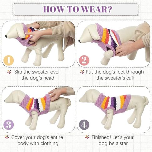 Kuoser Dog Sweater, Thermal Dog Sweaters for Medium Dogs Girl Boy, Red M in Kuwait