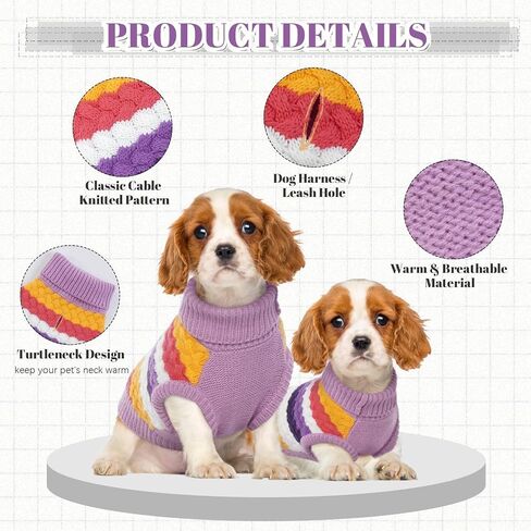 Kuoser Dog Sweater, Thermal Dog Sweaters for Medium Dogs Girl Boy, Red M in Kuwait