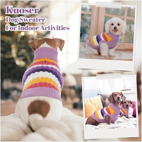 Kuoser Dog Sweater, Thermal Dog Sweaters for Medium Dogs Girl Boy, Red M in Kuwait