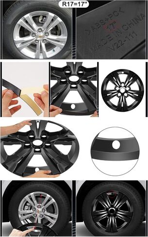 Wheel Skins Compatible with Chevrolet Equinox 2010-2017; 17 inch Wheel Covers; 4 Pcs (Chrome) in Saudi Arabia