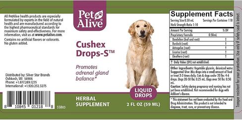 PetAlive Cushex Drops-S, Adrenal Gland Balance Herbal Pet Supplement, 2fl oz., 59ML in Saudi Arabia