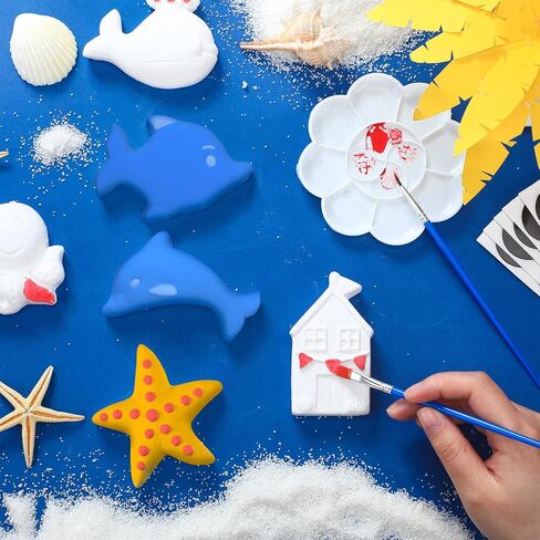 12 مجموعة من السيراميك عيد الميلاد لطلاء مجموعات الطلاء الخاص بك التماثيل الخاصة بك Snowman Santa الفنون والحرف مجموعة طقم الطلاء للأطفال التماثيل DIY DIY غير مصممة مع 12 فرش MAGNET 2 و 1 لوحة in Kuwait