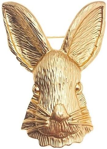 Punk Rabbit Head بروش دبوس للنساء للنساء رجال ذهبي حيوان أليف حيوان أرنب صدر طية دبوس شارة باقة زفاف باقة لارتداء الملابس معطف القبعة in Saudi Arabia