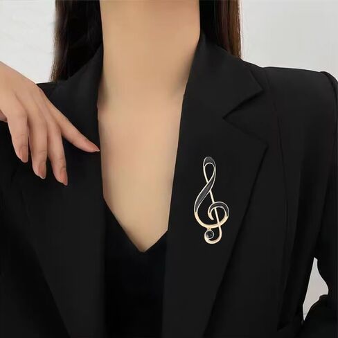 ملاحظة موسيقى رقيقة بروش طية طية صدر دبوس للنساء راينستون كريستال G clef دبابيس الموسيقية الوشاح لللباس بدلة العرائس CORSAGE BROOCHE MUSICIAN BUEQUET GDEET Jewelry GIFTS in Kuwait