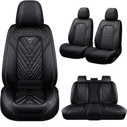 Car seat Covers fit 95% of Mercedes-Benz Models 2000-2024,Premium Nappa Leather Waterproof Anti-Slip Sports Seat Cover,Airbag Compatible Easy to Install Seat Protector Front Pair（Black） in Saudi Arabia